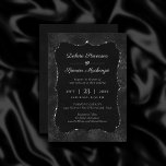 Mitternacht Onyx Romance | Black Satiny Grunge Dam Einladung<br><div class="desc">Eine raffinierte Grunge im Stil der 90er Jahre ist mit diesem edlen, bedrängten Damast aus Satin-Rose, luxuriösem Samt und Imitaten Glitzer in einem dramatischen dunklen Moody Juwel und duskischen Farbpalette aufgewachsen. Diese Vintage, unisex gemischte abstrakte Textur aus den 90er Jahren verleiht dem Ganzen den perfekten Pop von Farbe und persönlichem...</div>