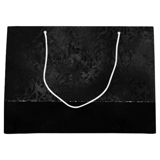 Mitternacht Onyx Romance | Black Satiny Grunge Dam Große Geschenktüte (Vorderseite)