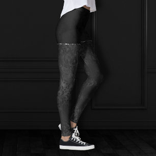 Mitternacht Onyx Romance Black Satiny Grunge Dam Leggings
