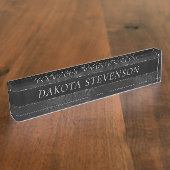 Mitternacht Onyx Romance | Black Satiny Grunge Dam Namensplakette (Seite)