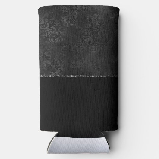 Mitternacht Onyx Romance | Black Satiny Grunge Dam Selters Dosenkühler (Rückseite)