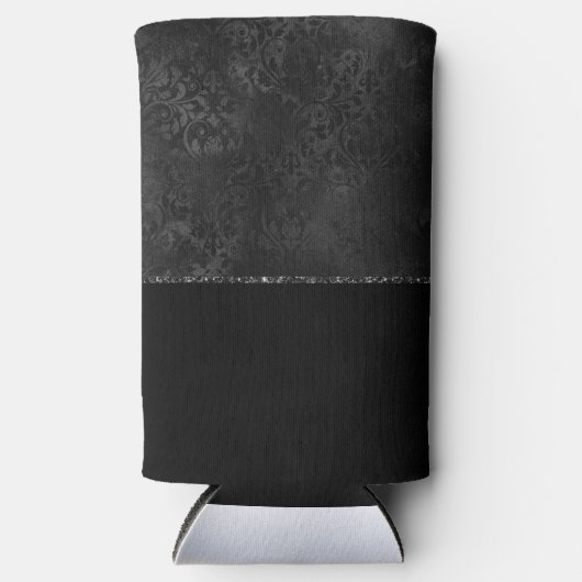 Mitternacht Onyx Romance | Black Satiny Grunge Dam Selters Dosenkühler (Vorderseite)