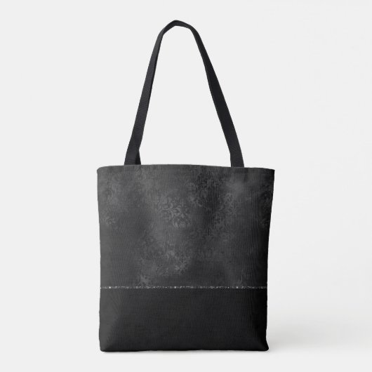 Mitternacht Onyx Romance | Black Satiny Grunge Dam Tasche (Rückseite)