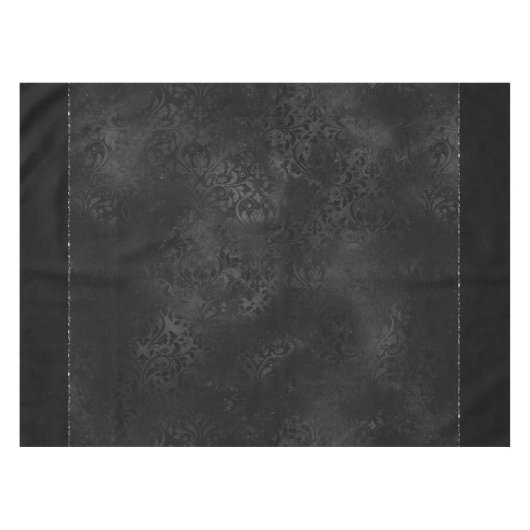 Mitternacht Onyx Romance | Black Satiny Grunge Dam Tischdecke (Vorderseite (Horizontal))