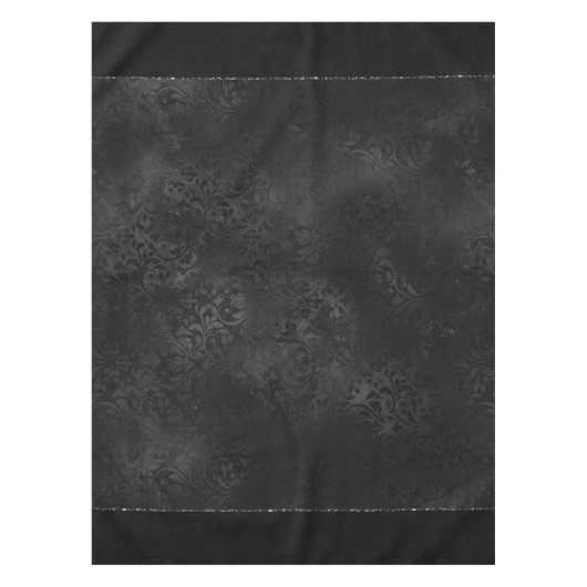 Mitternacht Onyx Romance | Black Satiny Grunge Dam Tischdecke (Vorderseite)