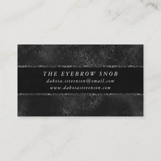 Mitternacht Onyx Romance | Black Satiny Grunge Dam Visitenkarte (Rückseite)