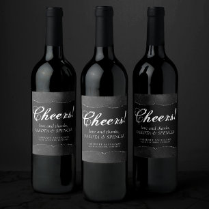 Mitternacht Onyx Romance Black Satiny Grunge Dam Weinetikett