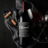 Mitternacht Onyx Romance | Black Satiny Grunge Dam Weinetikett