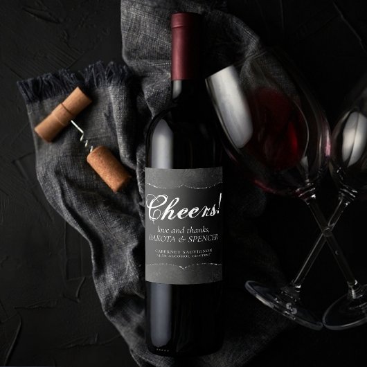 Mitternacht Onyx Romance | Black Satiny Grunge Dam Weinetikett