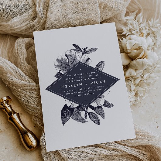 Mitternacht-Orchid-Hochzeitseinladung Einladung