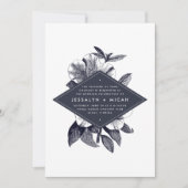 Mitternacht-Orchid-Hochzeitseinladung Einladung (Vorderseite)