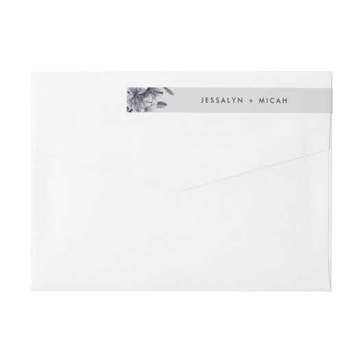 Mitternacht Orchid | Hochzeitsfeier Rücksendeadres (Rückseite)