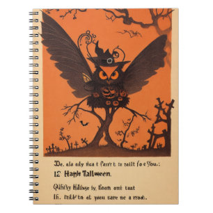 Mitternacht Owl Halloween Night Notebook Notizblock
