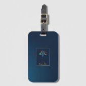 Mitternacht Palm Collection Navy Blue & Gold Gepäckanhänger (Vorderseite Vertikal)