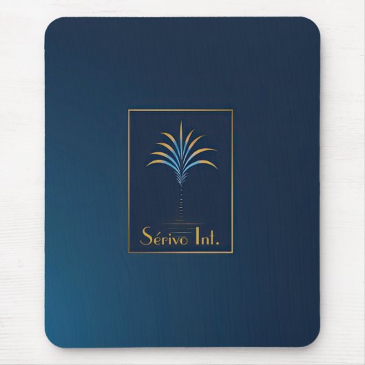 Mitternacht Palm Collection Navy Blue Mousepad (Vorne)