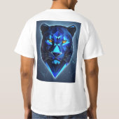 "Mitternacht Panther: Geometrischer Vector Design- T-Shirt (Rückseite)