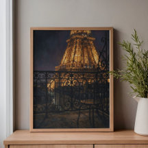 Mitternacht Paris Eiffelturm Balkon