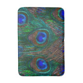 Mitternacht Pfauenfedern Etching Style Badematte (Vorderseite Vertikal)