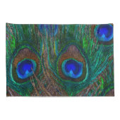 Mitternacht Pfauenfedern Etching Style Kissenbezug (Rückseite-Rechts)