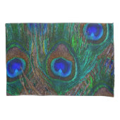 Mitternacht Pfauenfedern Etching Style Kissenbezug (Vorderseite-Links)