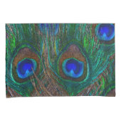 Mitternacht Pfauenfedern Etching Style Kissenbezug (Vorderseite-Rechts)