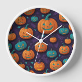 Mitternacht Pumpkin Wall Clock Uhr (Vorderseite)