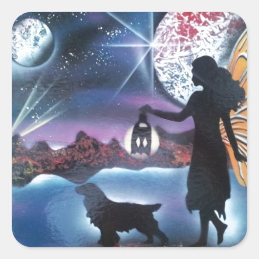 Mitternacht Quadratischer Aufkleber (Vorderseite)