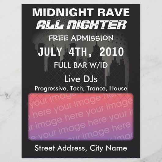 Mitternacht Rave Flyer (Vorne)