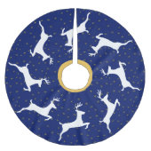 Mitternacht Reindeer Polyester Weihnachtsbaumdecke (Vorderseite)