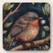 Mitternacht Robin Hard Plastic Untersetzer (Vorderseite)