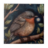 Mitternacht Robin Keramik Tile Fliese (Vorderseite)