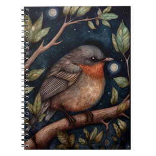 Mitternacht Robin Spiral Foto Notebook Notizblock