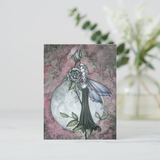 Mitternacht Rose Fairy Postcard von Molly Harrison Postkarte (Stehend Vorderseite)