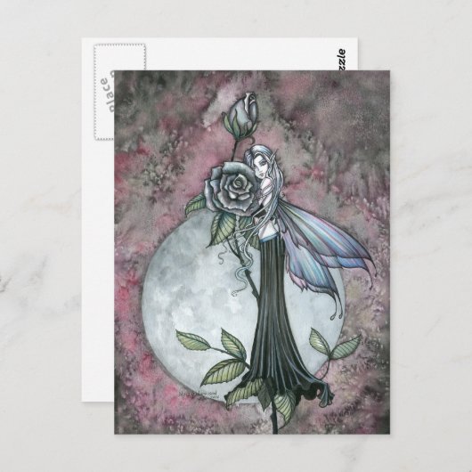 Mitternacht Rose Fairy Postcard von Molly Harrison Postkarte (Vorne/Hinten)
