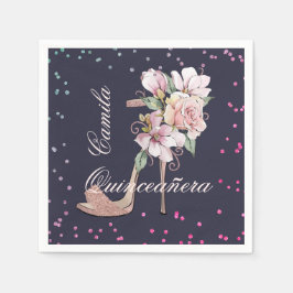 Mitternacht Rose Gold Sandal Quinceñera Serviette