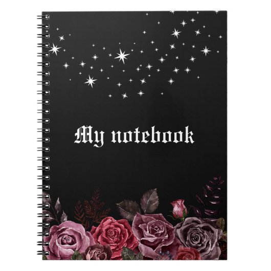 Mitternacht-Rose-Notebook - Gothic Journal Notizblock (Vorderseite)