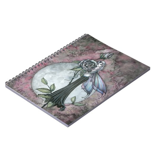 Mitternacht-Rose-Notebook Notizblock (Linke Seite)