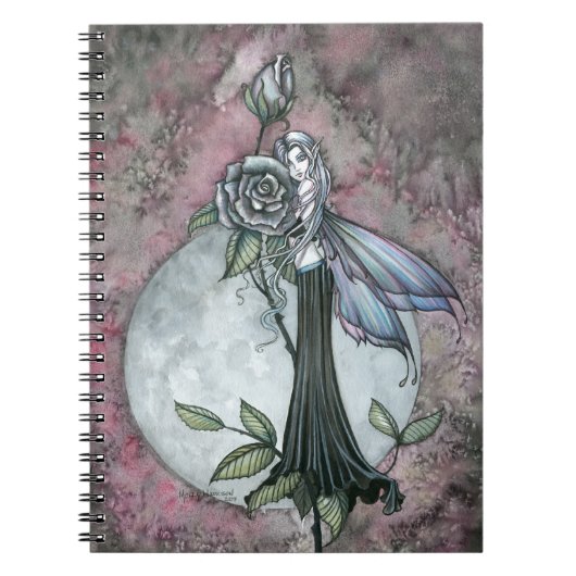 Mitternacht-Rose-Notebook Notizblock (Vorderseite)