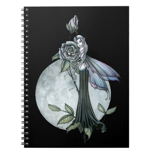 Mitternacht-Rose-Notebook Notizblock (Vorderseite)
