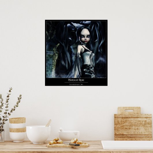 Mitternacht-Rose Poster (Küche)
