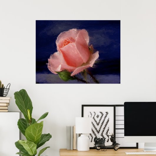 Mitternacht-Rose Poster (Heimbüro)