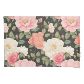 Mitternacht Rose Whispers Black Pink Vintag Kissenbezug (Vorderseite-Links)