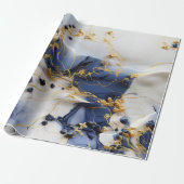 Mitternacht Saphir Marmor mit Goldfäden Geschenkpapier (Ungerollt)