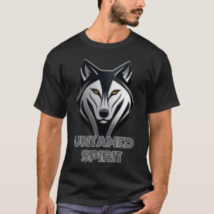 Mitternacht Schwarz und Metallische Silver Wolf Lo T-Shirt
