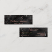 Mitternacht Schwarze Rose Gold Seide Glitzer Confe Mini Visitenkarte (Vorne/Hinten)