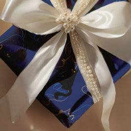 Mitternacht-Schwarzkatzen – modernes minimales Mus Geschenkpapier