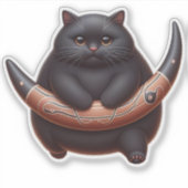 "Mitternacht Sentinel - Moonlit Cat" Aufkleber (Vorderseite)