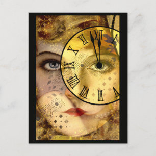 Mitternacht Silvester Postkarte