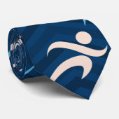 Mitternacht, Sky Blue, Tan, Running; Runner Krawatte (Gerollt)