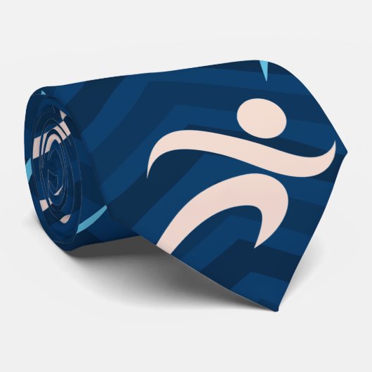 Mitternacht, Sky Blue, Tan, Running; Runner Krawatte (Gerollt)
